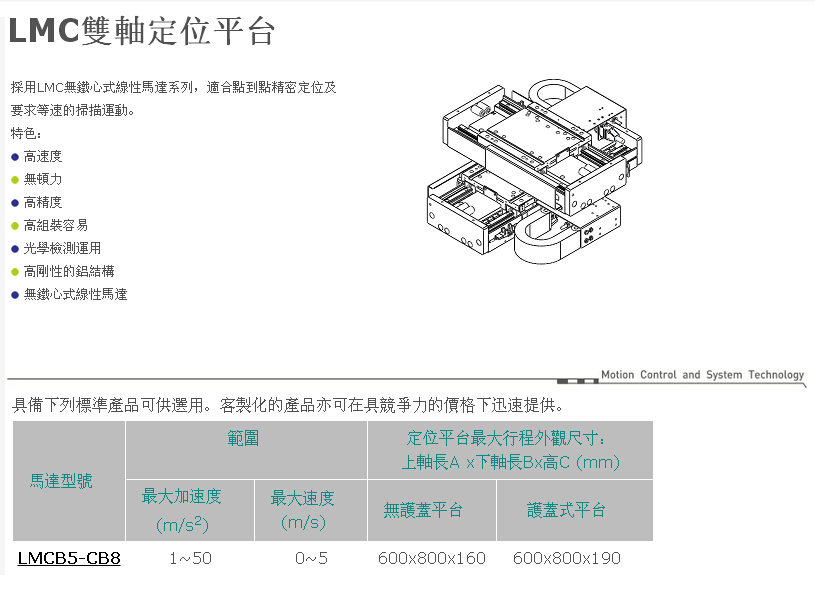 LMC雙軸定位平臺